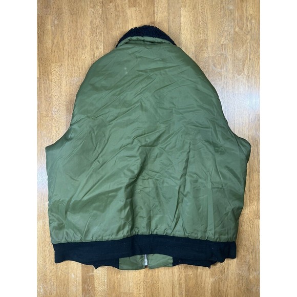 Vintage USMC Marine Security Flag Patch Military Green Bomber Jacket 2XL - Picture 2 of 6